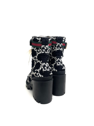 Gucci Black White GG Boots