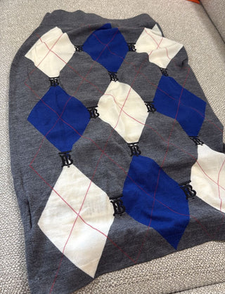 Burberry Grey Blue TB Skirt