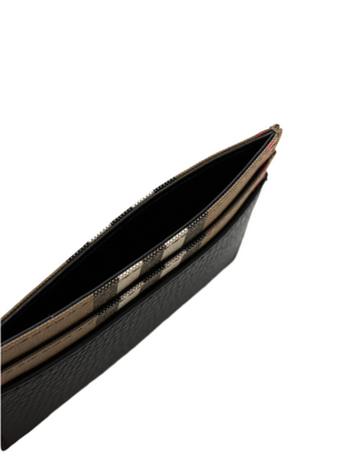 Burberry Classic Blk Beige Card Holder