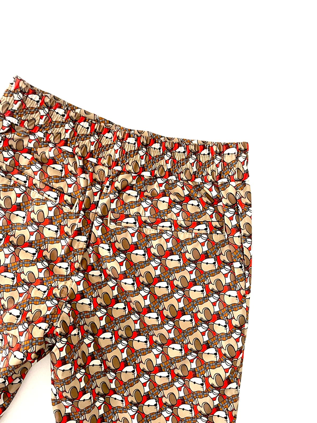 Burberry Iconic Bear Logo Silk Cotton Shorts