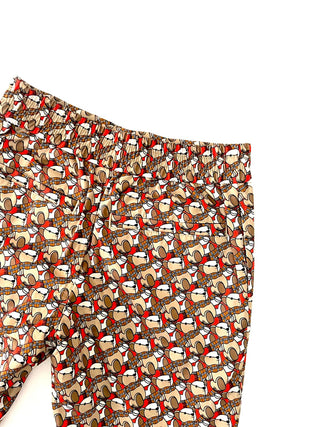 Burberry Iconic Bear Logo Silk Cotton Shorts