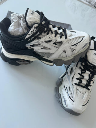 Balenciaga Track 2 Sneakers in Mesh and Nylon Black White