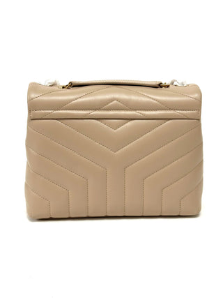Saint Laurent Small Loulou Beige Shoulder Bag
