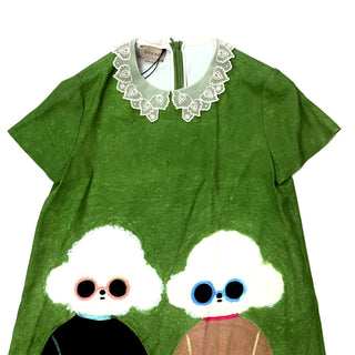 Gucci Green Dress With Collar