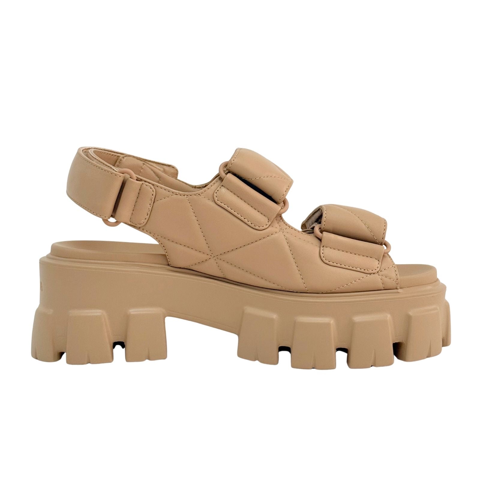 Prada Monolith Nappa Lambskin Leather Sandals