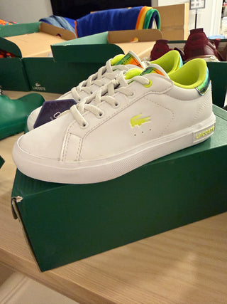 Lacoste White Neon Kids Sneakers