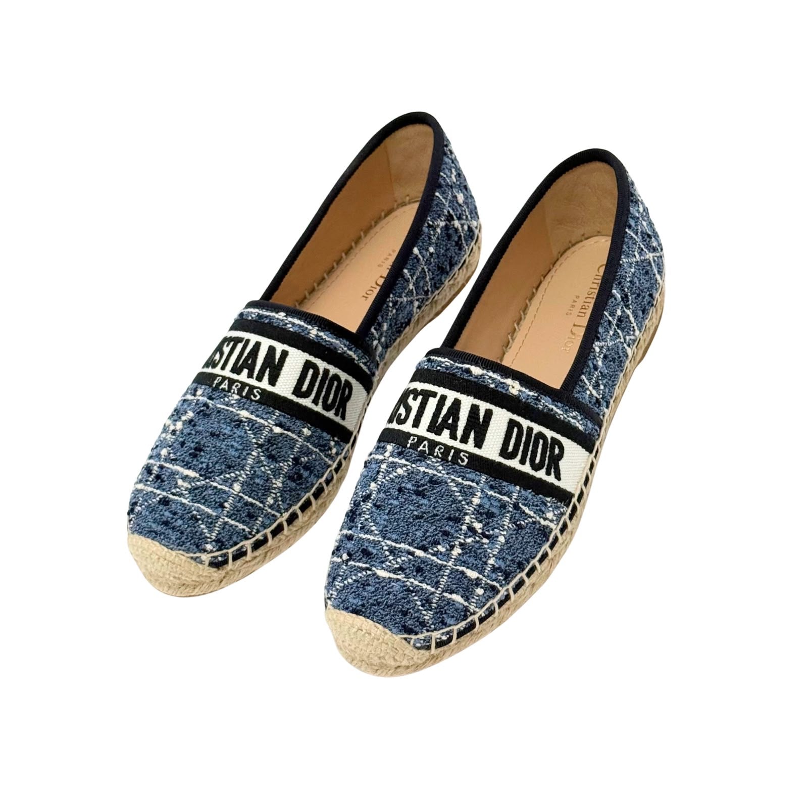 Christian Dior Navy and Cream Granville Espadrilles