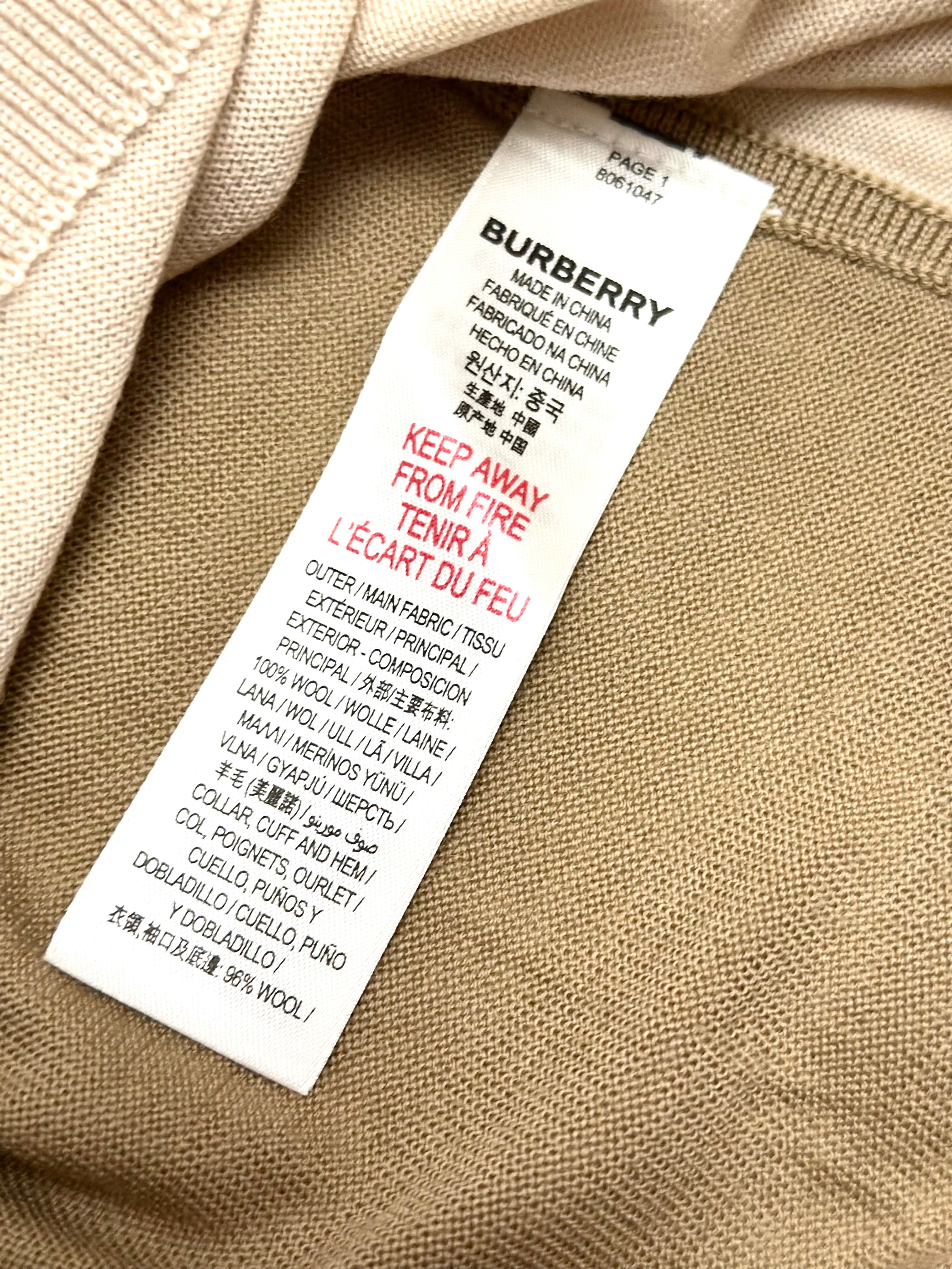 Burberry Iconic Teddy Bear Logo other side Emroidered Name Logo Wool Pullover Dress