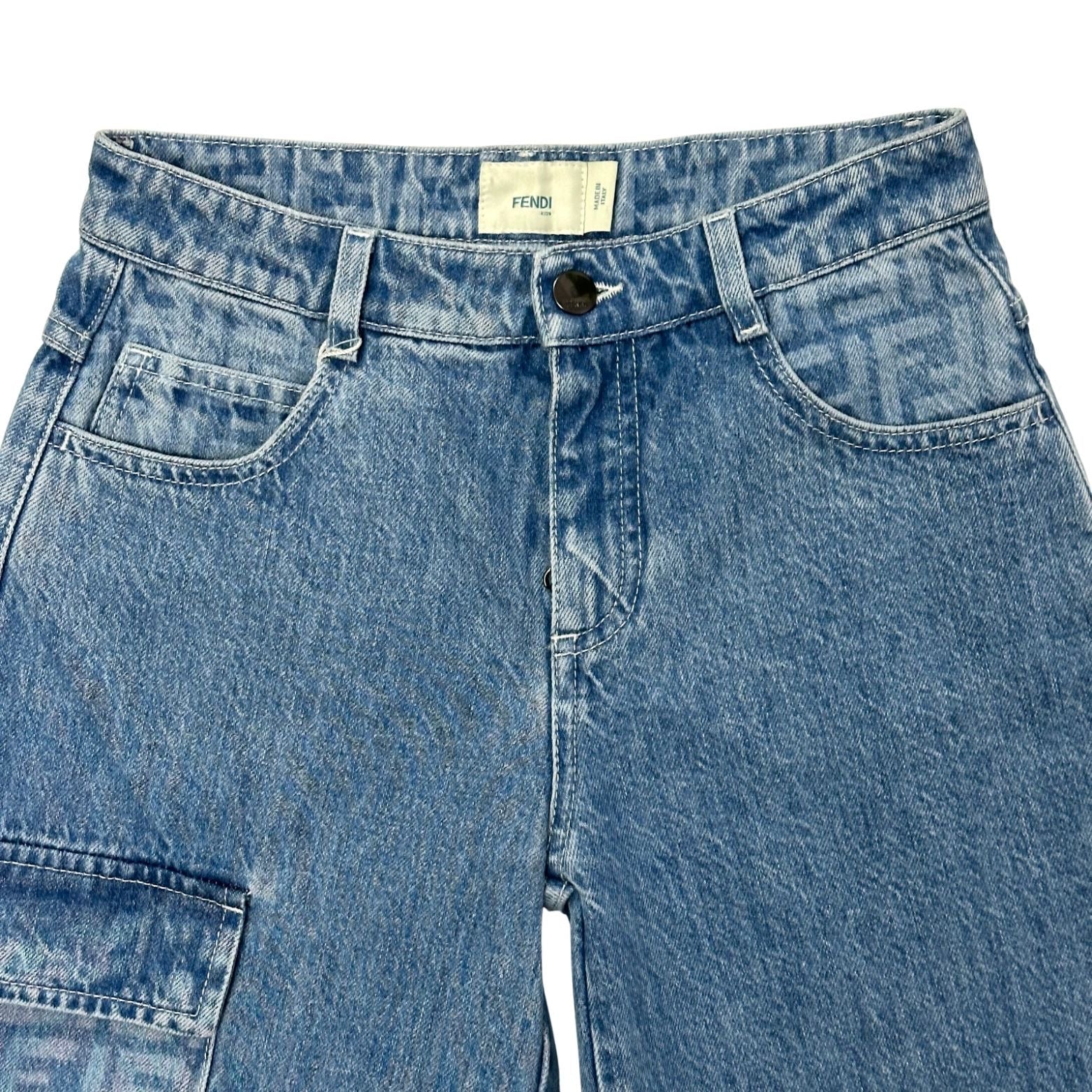 Fendi Kids Washed Denim Jeans