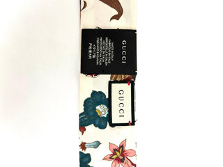 Gucci Printed Silk Twill Ribbon/ White Multicolour