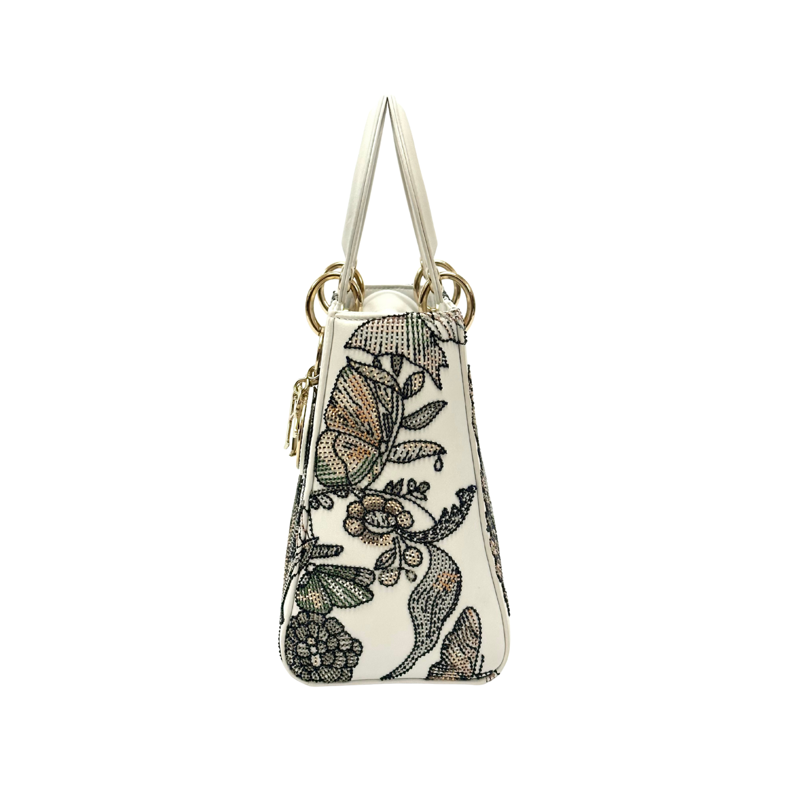 Lady Dior Medium Mexico Motif Microbead Embroidered Multicolor