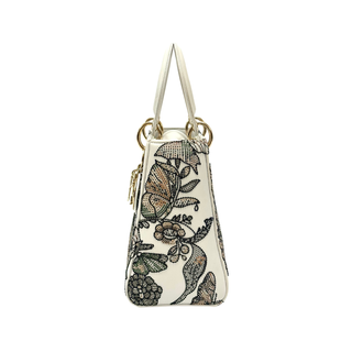 Lady Dior Medium Mexico Motif Microbead Embroidered Multicolor