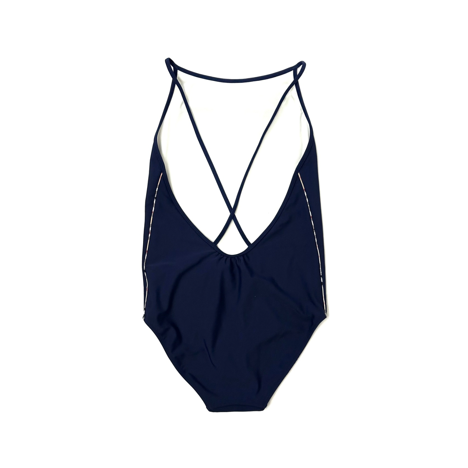 Burberry Navy Blue Back Classic Stripe Swimsuit