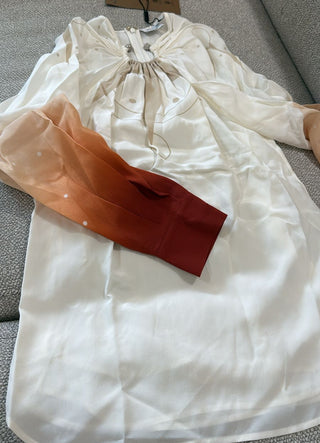 Burberry White Long Sleeve Dress