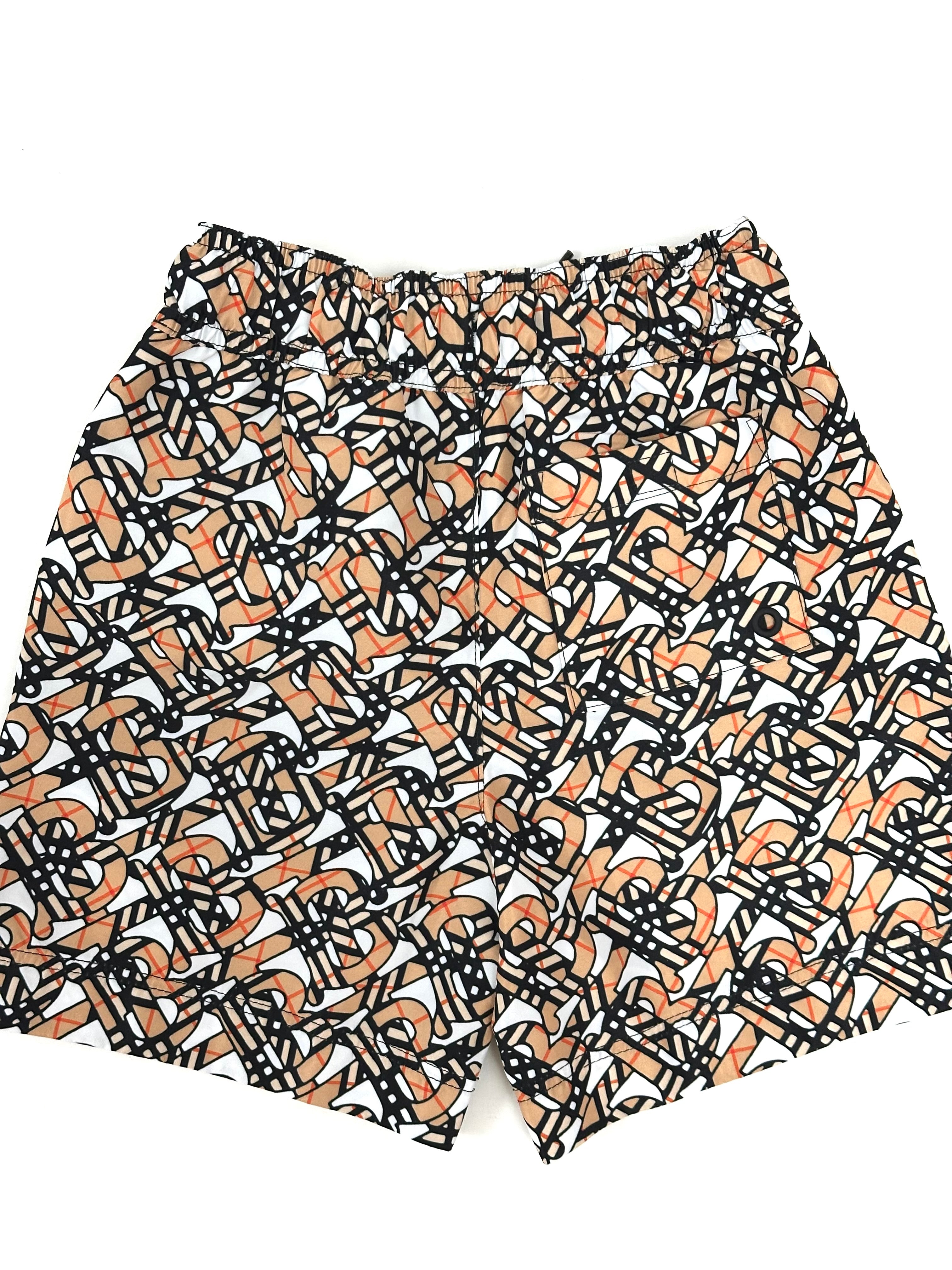 Burberry TB Logo Beige Swim Shorts