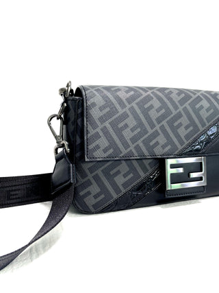 Fendi Grey Baguette Bag Crossbody