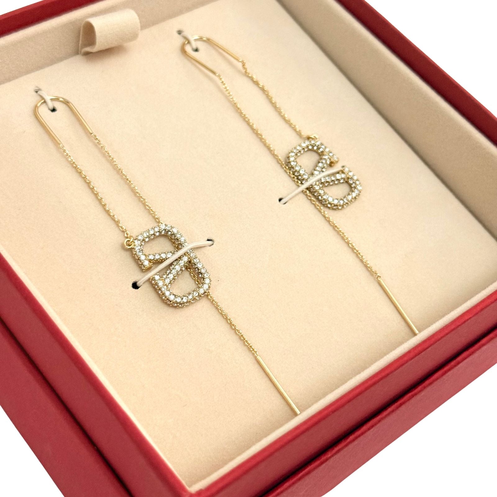 Valentino Garavani VLogo Gold Tone Earrings