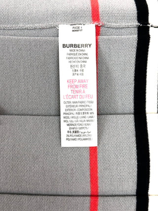 Burberry Grey Classic Design Stripes Wool Skirt