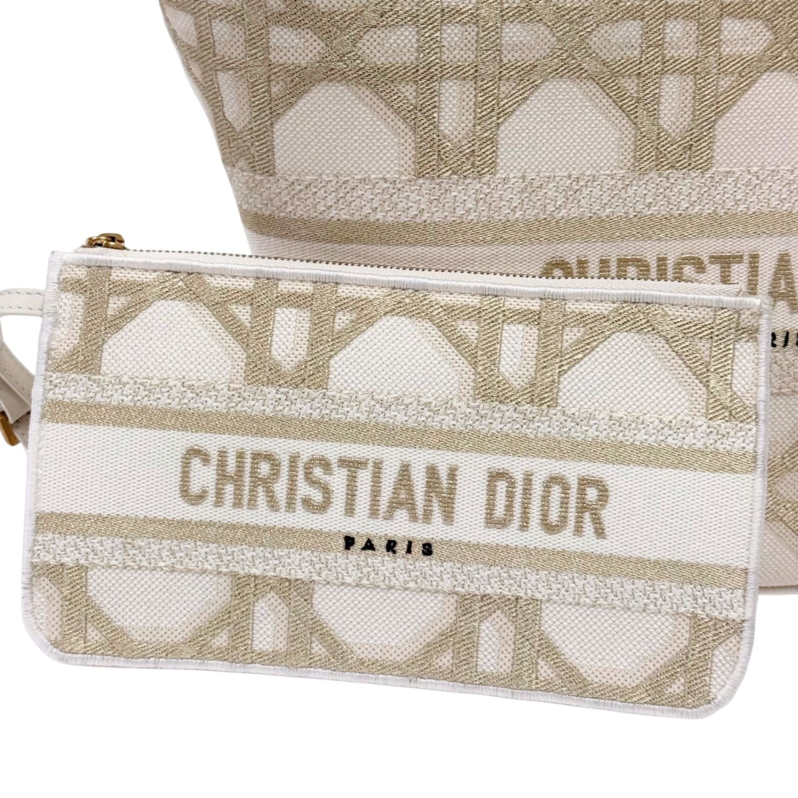 Christian Dior Cannage Brocart Basket Bag
