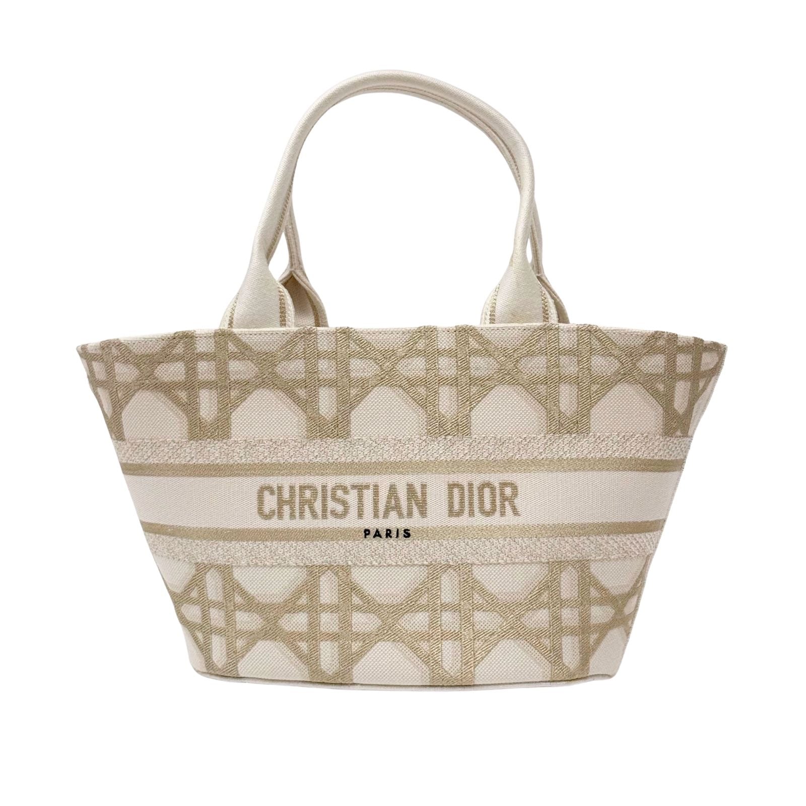 Christian Dior Cannage Brocart Basket Bag