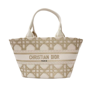 Christian Dior Cannage Brocart Basket Bag