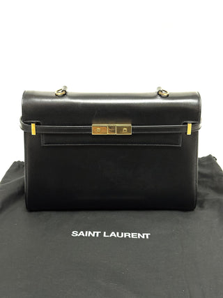 Saint Laurent Black Leather Medium Manhattan Top Handle
