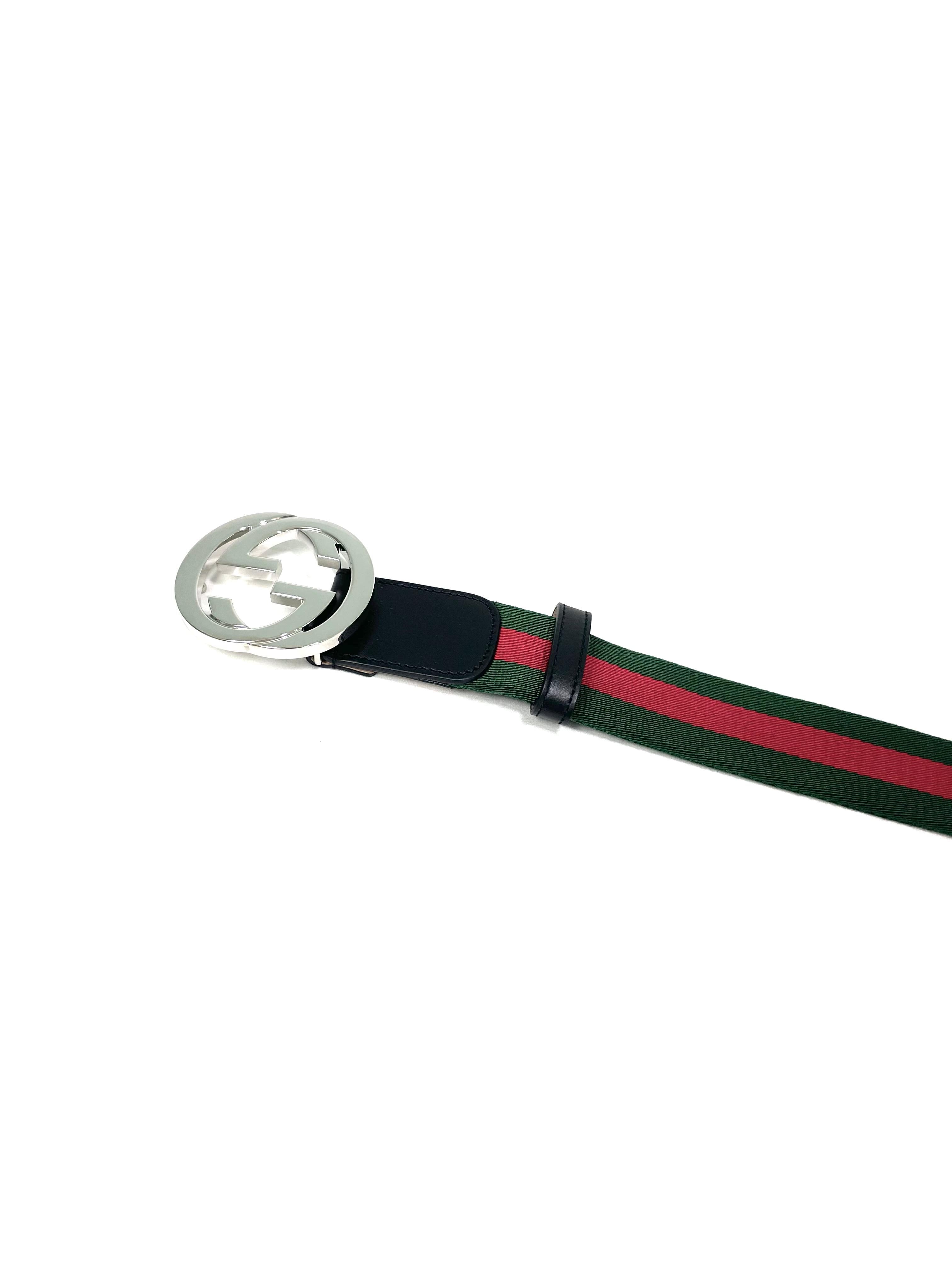 Gucci Classic Color Belt with Silver Blondie Buckle