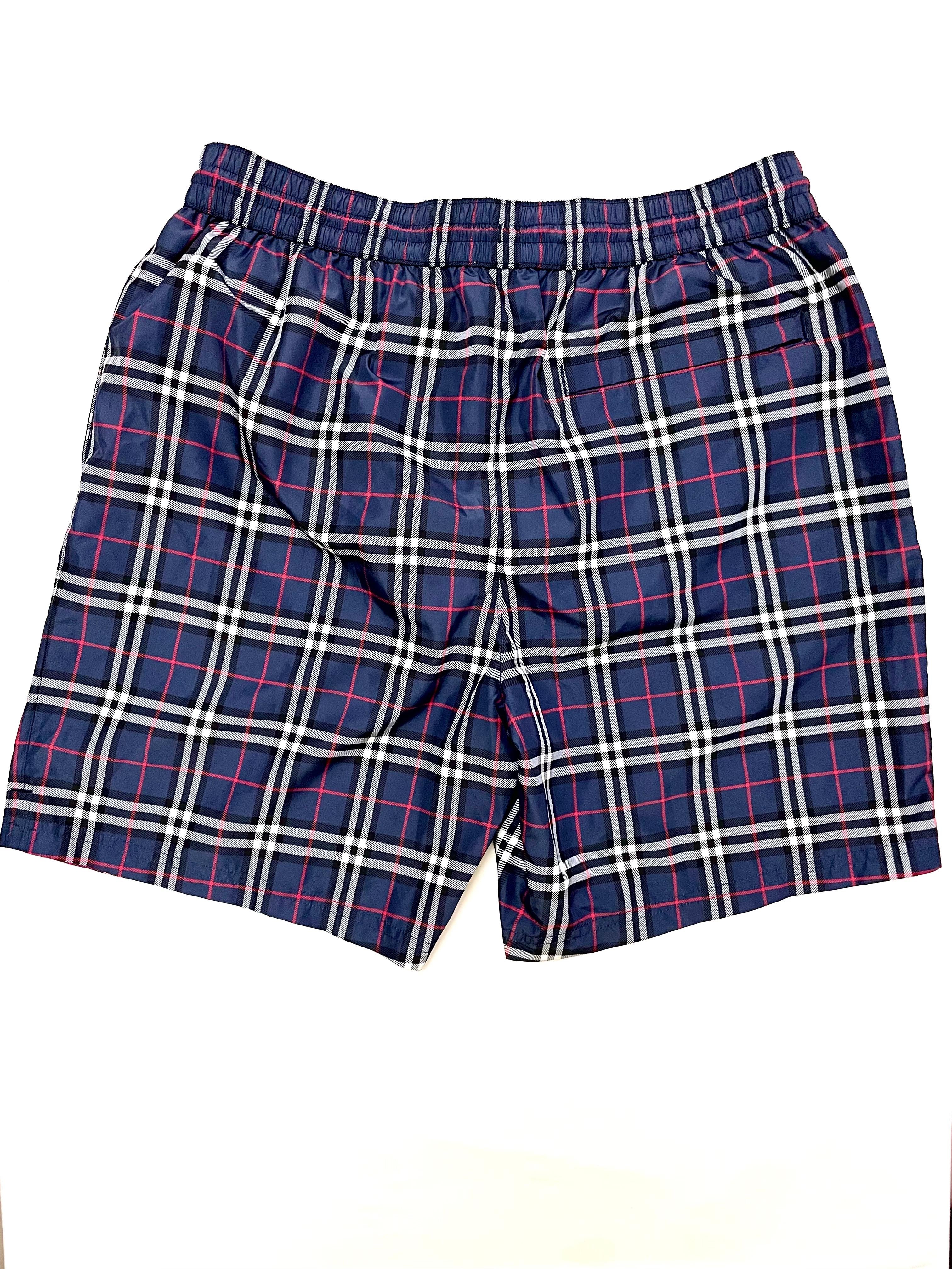 Burberry Classic Caro Patch Purple Navy White Swim Shorts