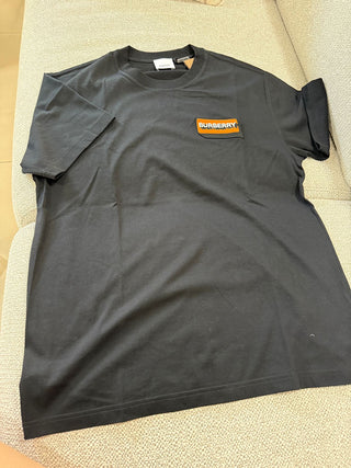 Burberry Black Shirt with Brand Orange Logo