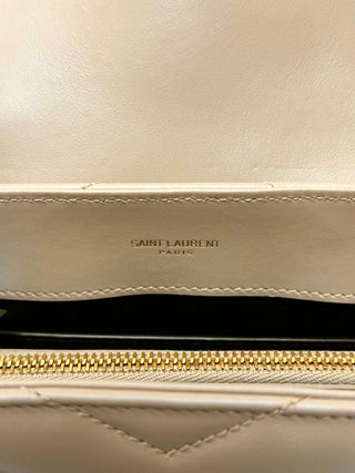 Saint Laurent Small Loulou Beige Shoulder Bag