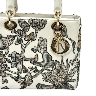 Lady Dior Medium Mexico Motif Microbead Embroidered Multicolor