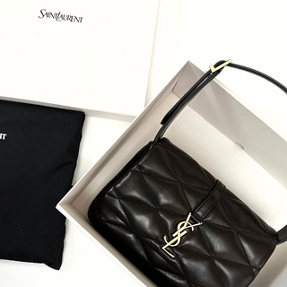 Saint Laurent Leather Black Matelasse Hobo Bag