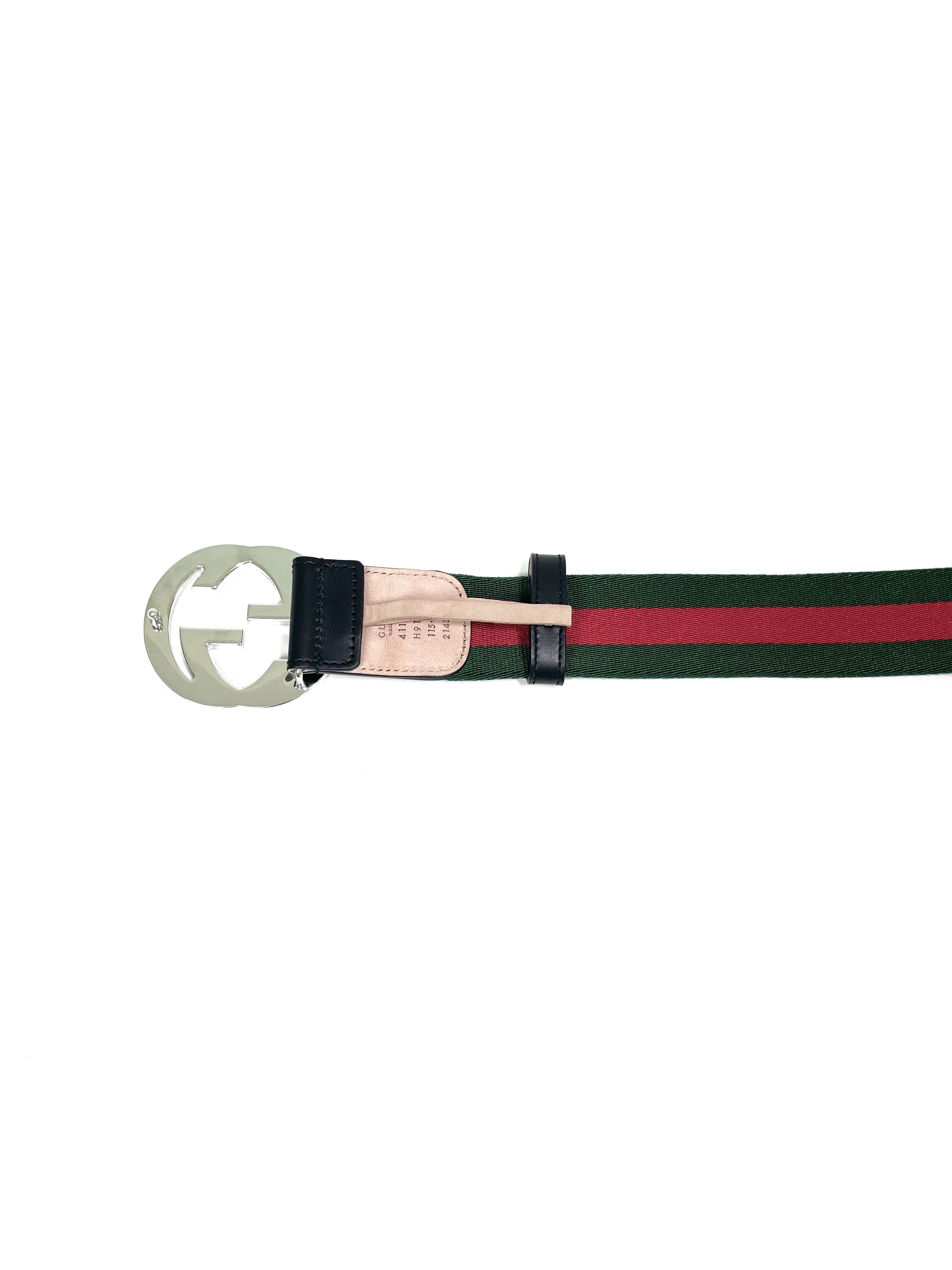 Gucci Classic Color Belt with Silver Blondie Buckle