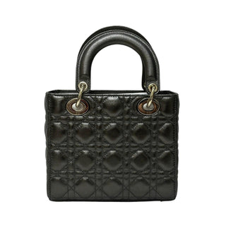 Lady Dior Mettalic Dark Grey Cannage Lambskin