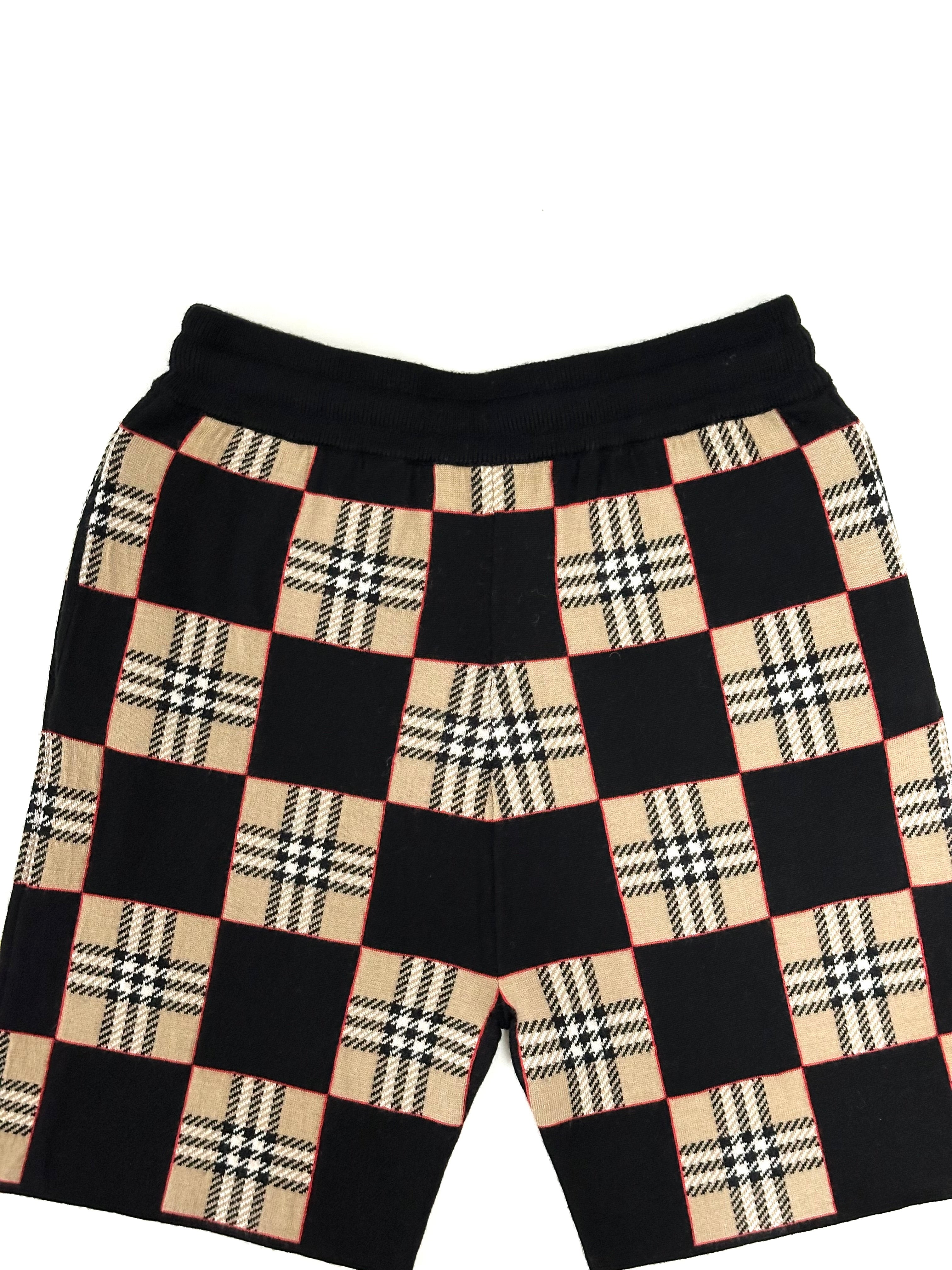 Burberry Classic Vintage Caro Design Wool Shorts