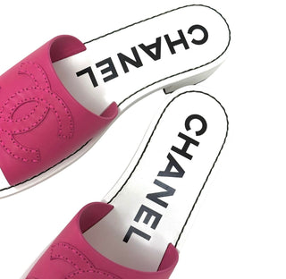 Chanel White Pink Sandals