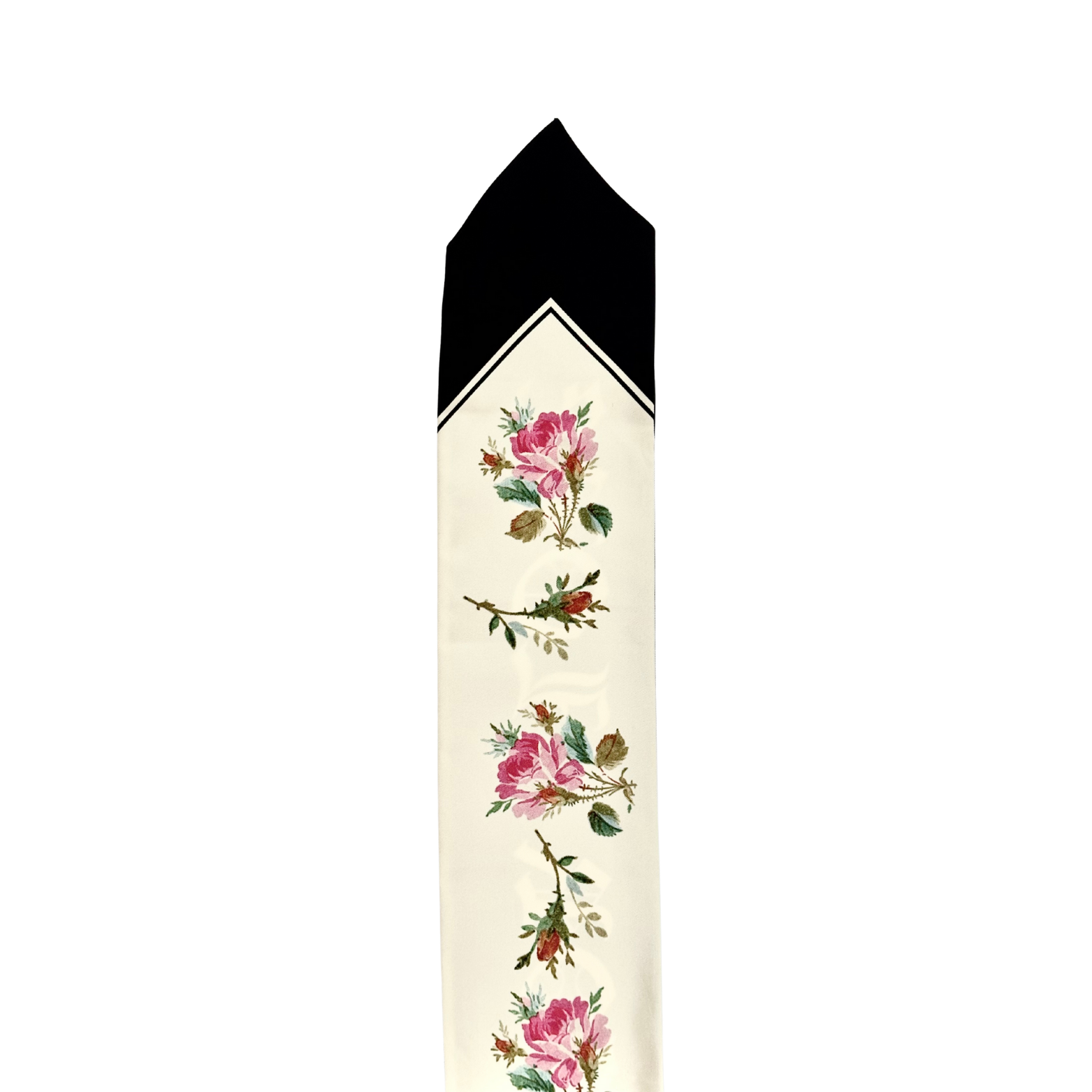 Gucci Blind For Love Black and White Silk Twilly/ Neck Bow