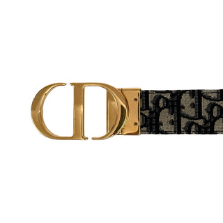 Christian Dior Mointaigne Reversible Belt Oblique Navy