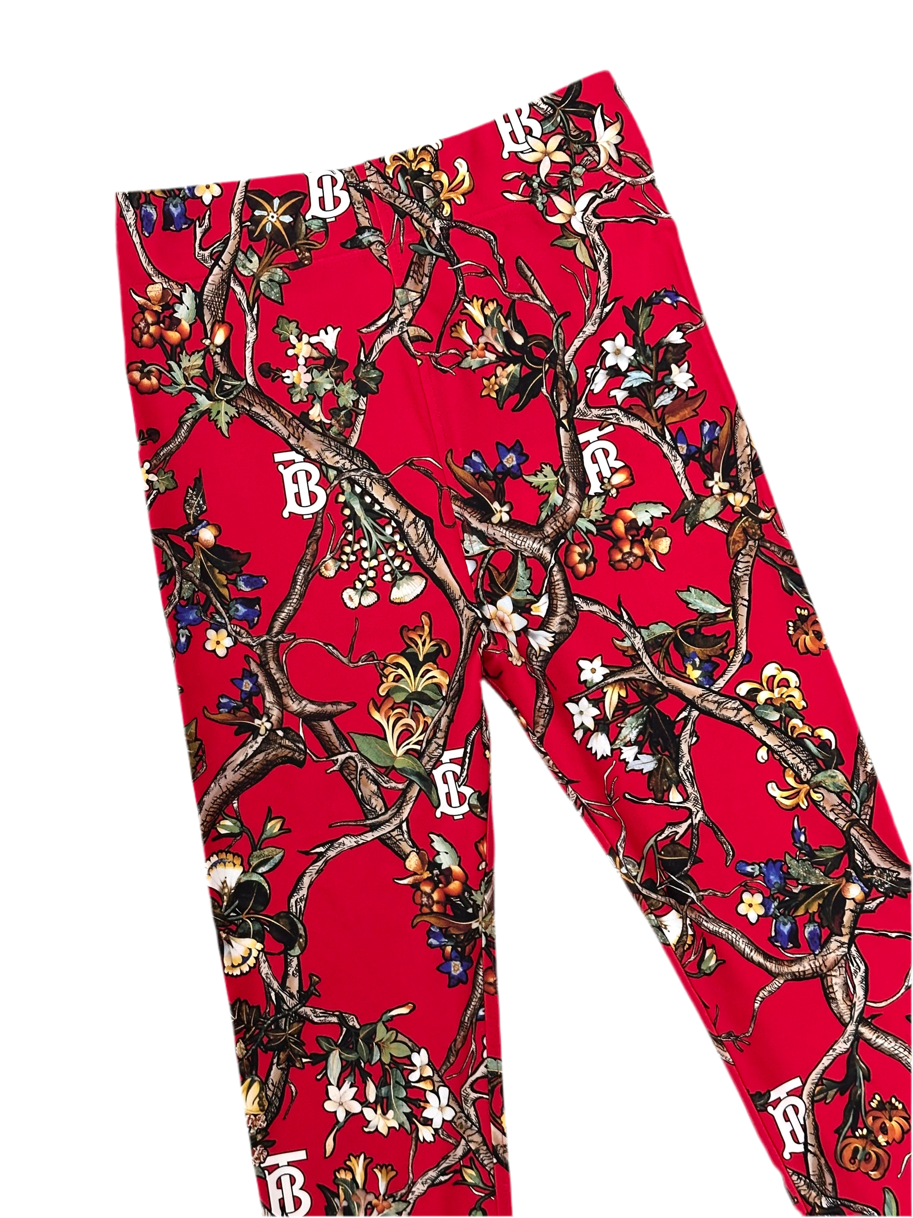 Burberry Red TB Logo Leggings