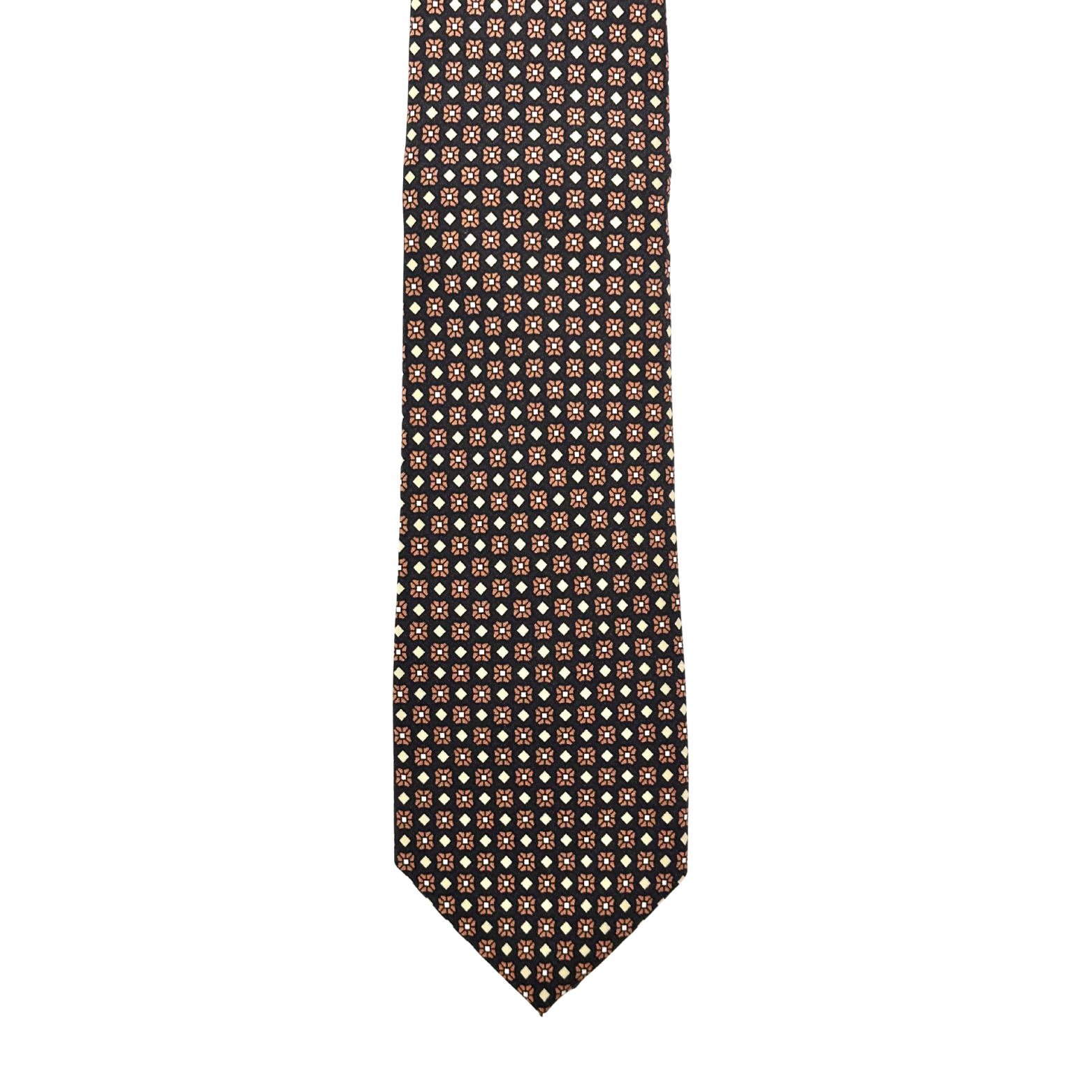 Gucci Brown Multi Color Print Silk Tie