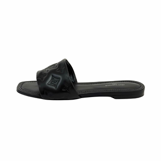 Louis Vuitton Black Leather Flat Mules