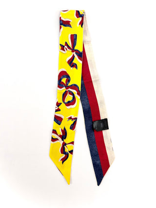 Gucci Printed Silk Twill Neck Bow/ Yellow