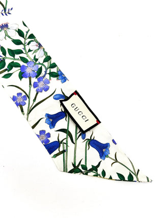 Gucci Printed Silk Twill Ribbon  White / Multicolor