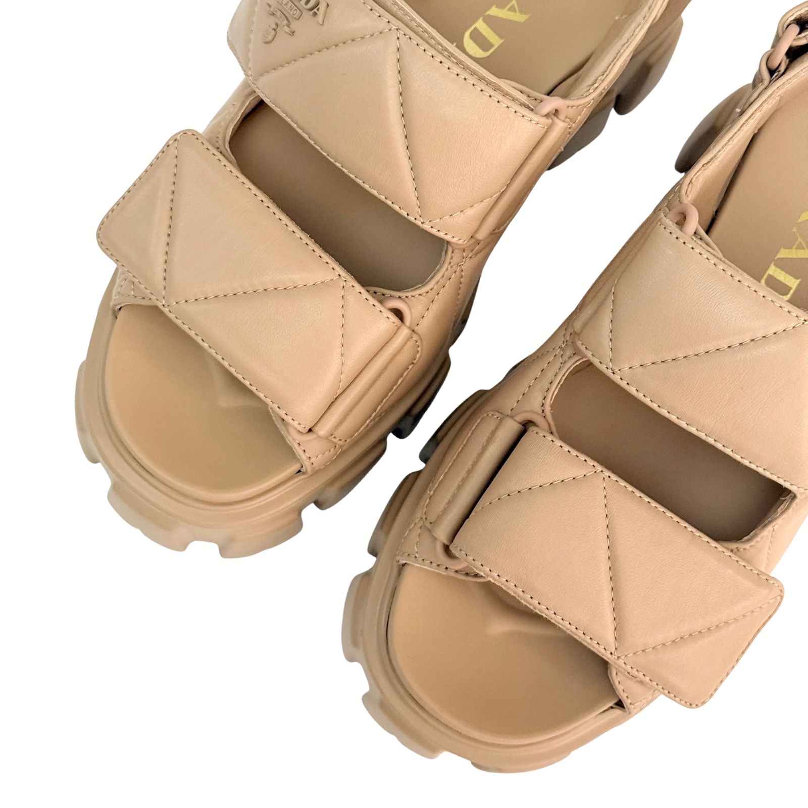 Prada Monolith Nappa Lambskin Leather Sandals