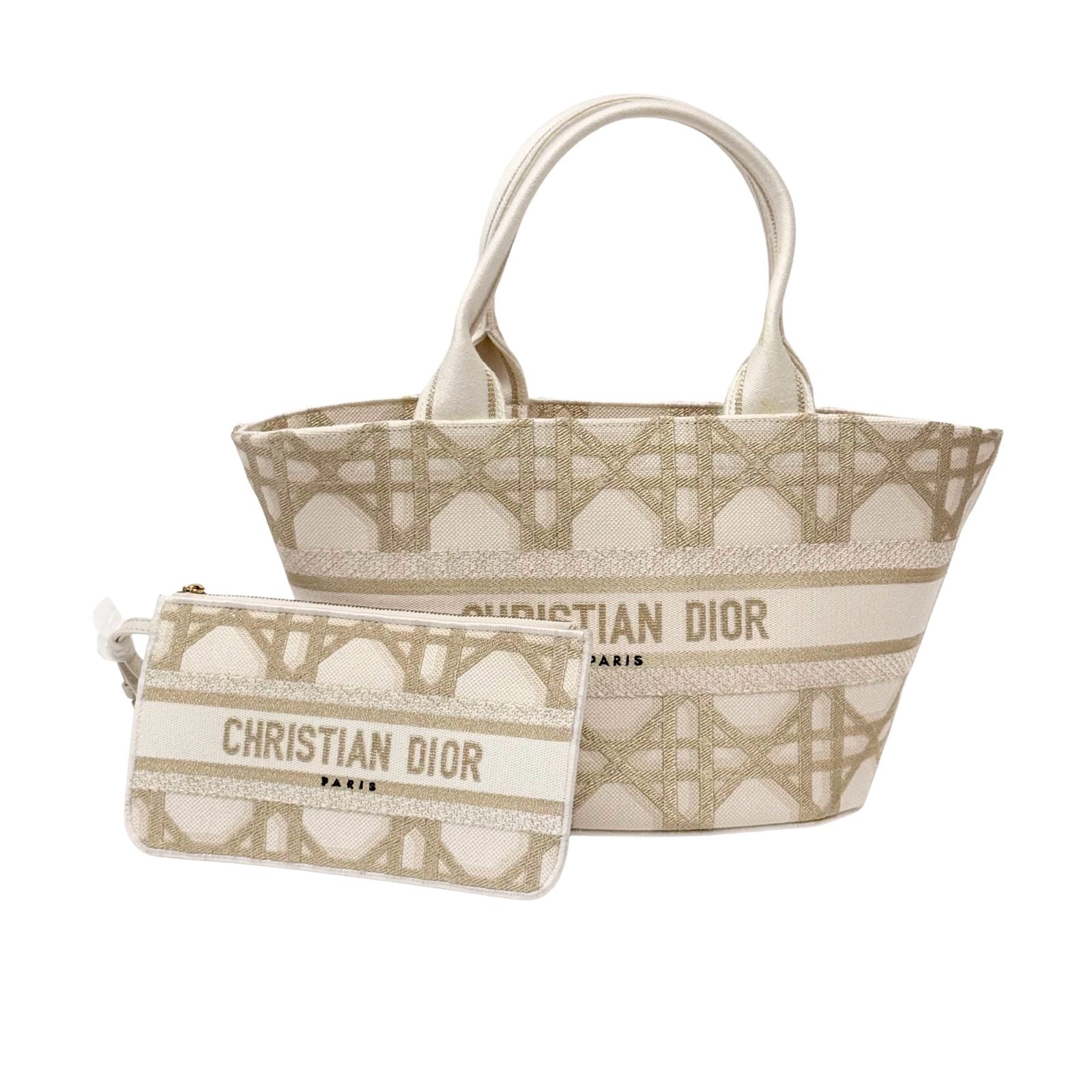 Christian Dior Cannage Brocart Basket Bag