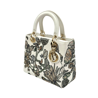 Lady Dior Medium Mexico Motif Microbead Embroidered Multicolor
