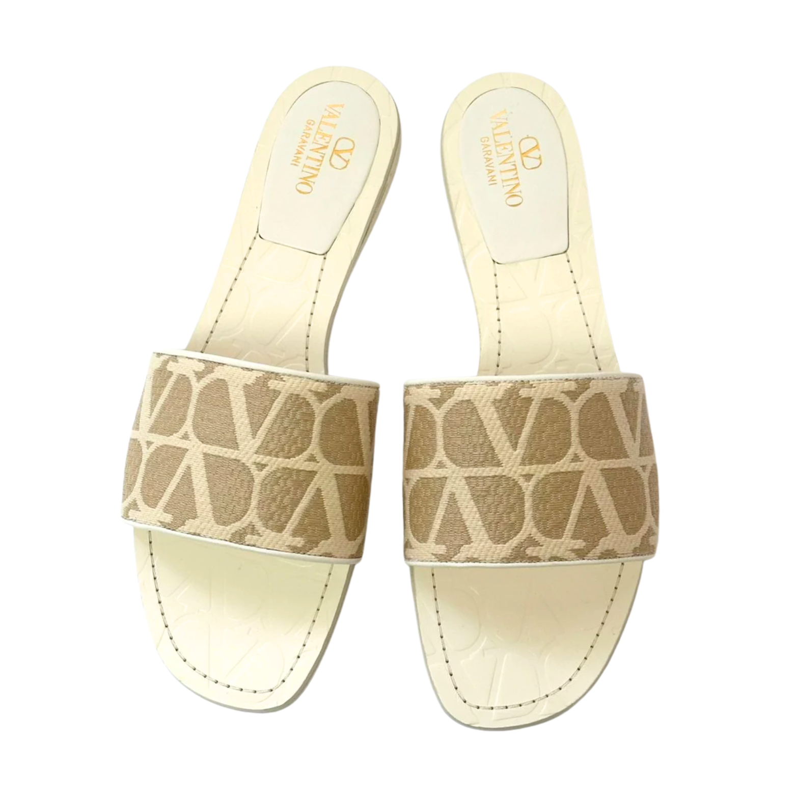 Valentino Garavani Toile Iconographe Raffia Slides