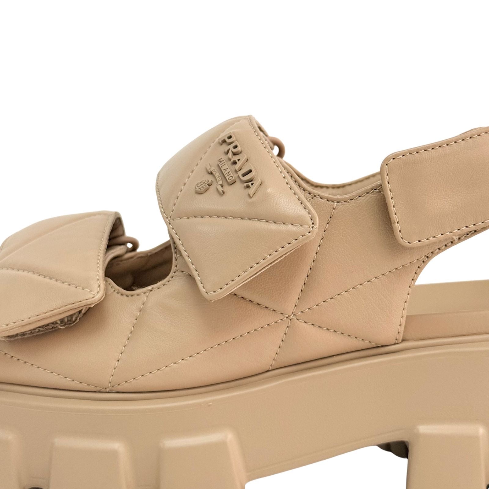 Prada Monolith Nappa Lambskin Leather Sandals