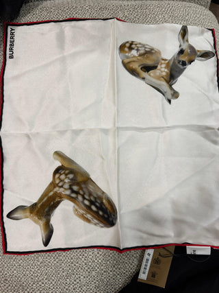 Burberry White With Animal Print Scarf