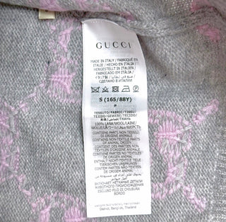 Gucci Knit Wool Cardigan Grey with Pink GG